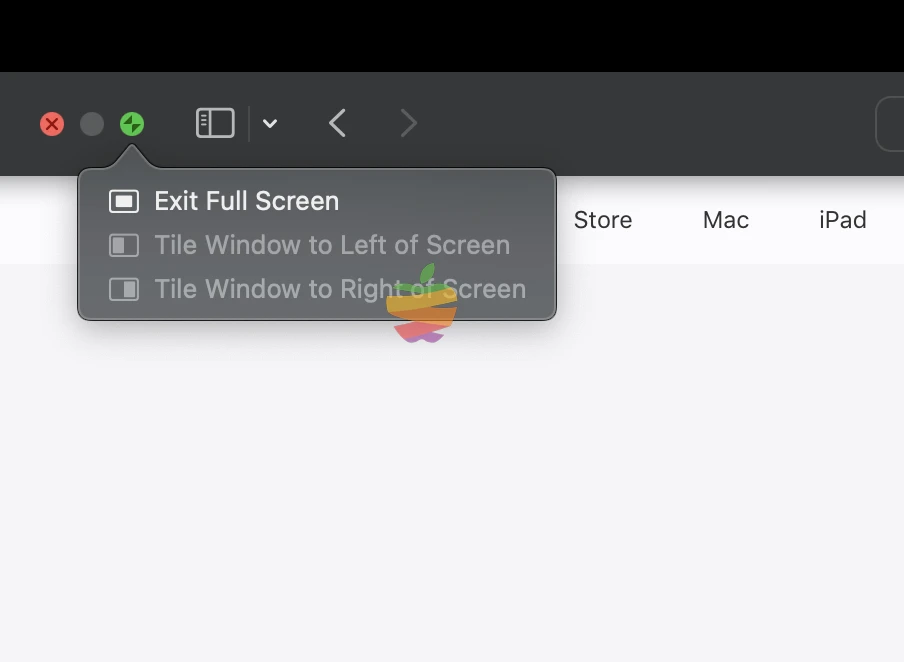 exit full screen mac