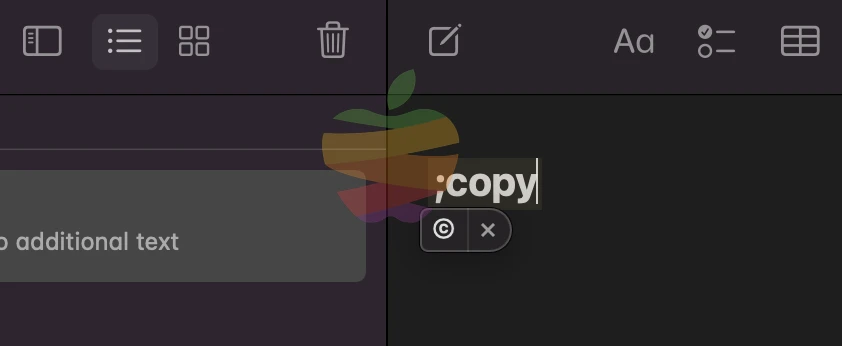 copyright symbol macos