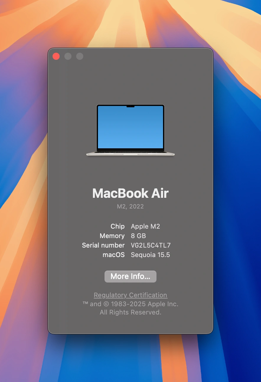 I am using macOS Sequoia 15.5 (24F74) for this tutorial.