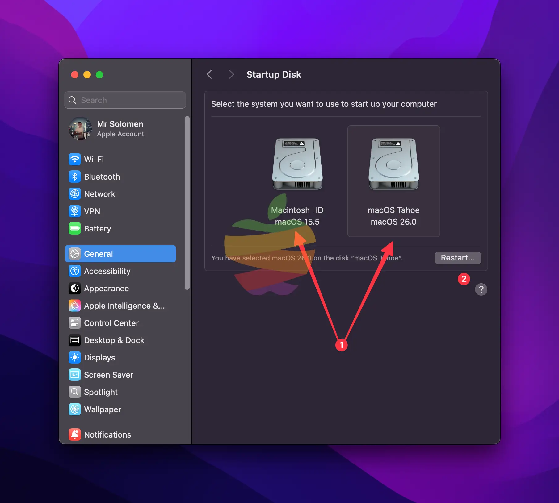 Install macOS Tahoe Startup Disk