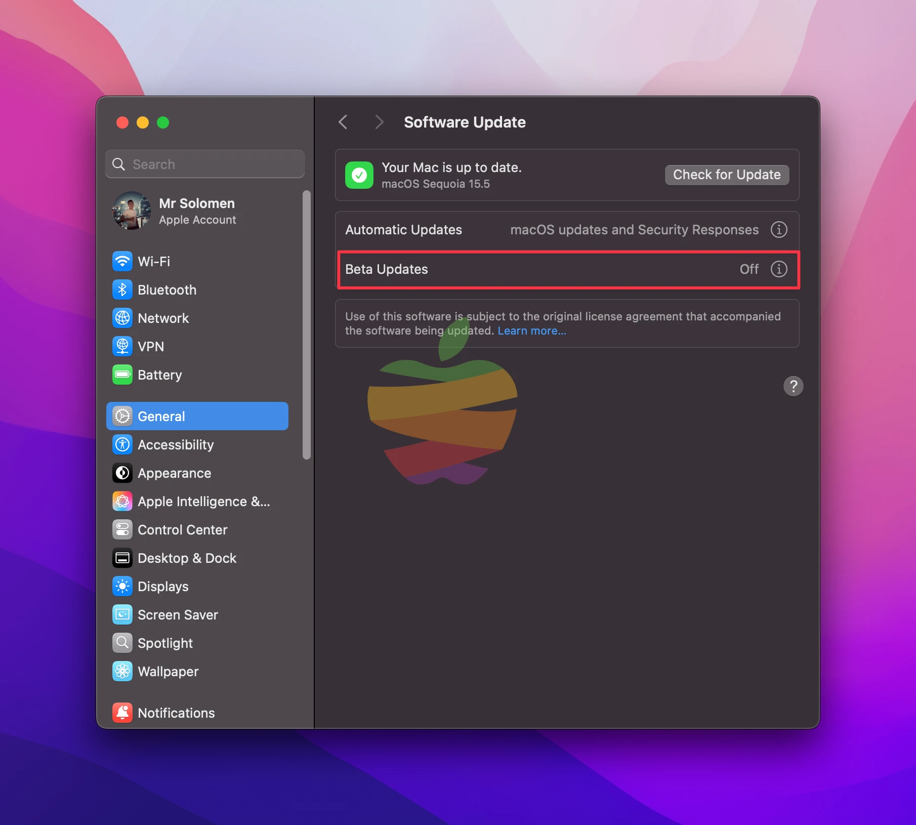 macOS Tahoe Developer Beta
